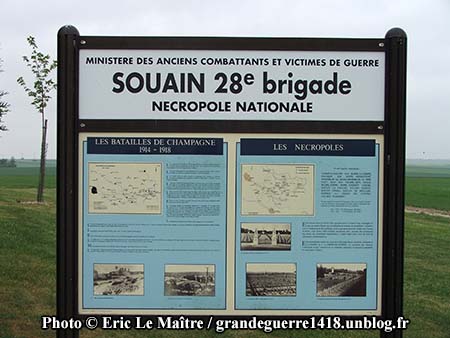 La Nécropole Nationale de Souain 28e Brigade - Panneau touristique