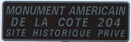 Panneau - Monument américain de la cote 204