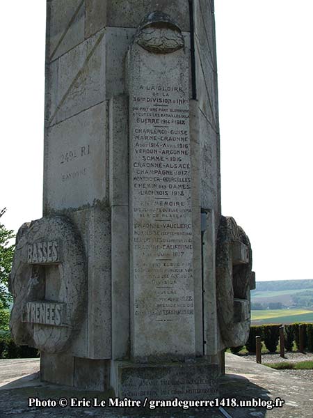 Le monument des Basques - A la gloire de la 36ème division d'infanterie
