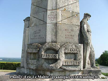 Le monument des Basques - 12e RI, 34 RI, 18e RI, 49e RI