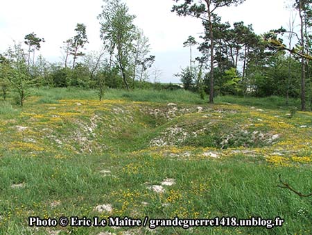 Vestige d'un emplacement de mitrailleuse site du Blanc Mont