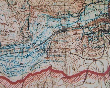 Le réseau des tranchées sur le Plateau de Californie en octobre 1917