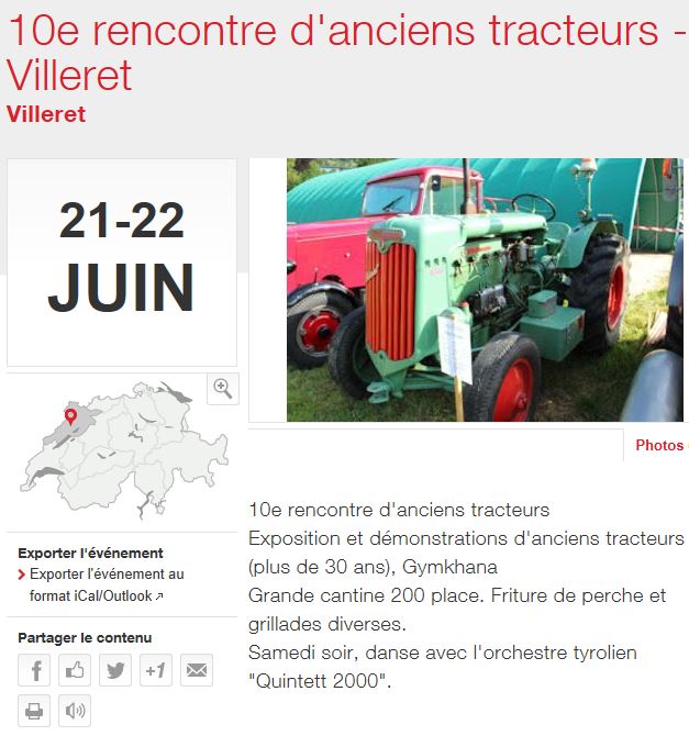 rencontre vieux tracteurs suisse
