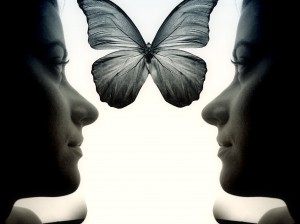 miroir papillon