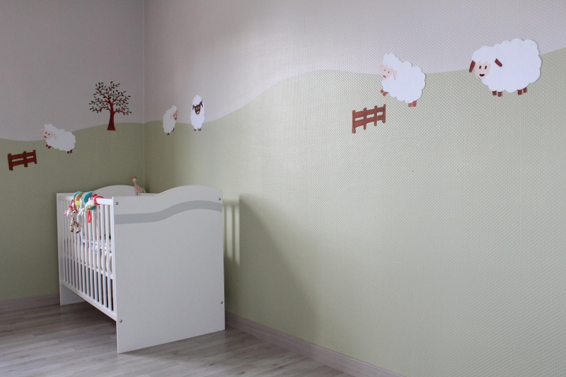 Chambre bébé : thème moutons premières photos p4 page 3 Peinture mur inspiration chambre bebe